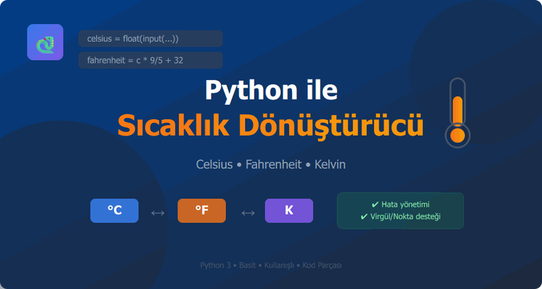 Python Sıcaklık Birim Dönüştürücü Kodu