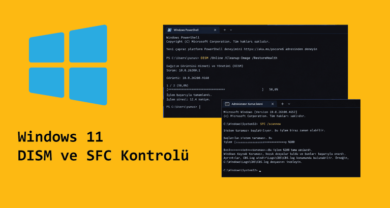 Windows 11 dism ve sfc