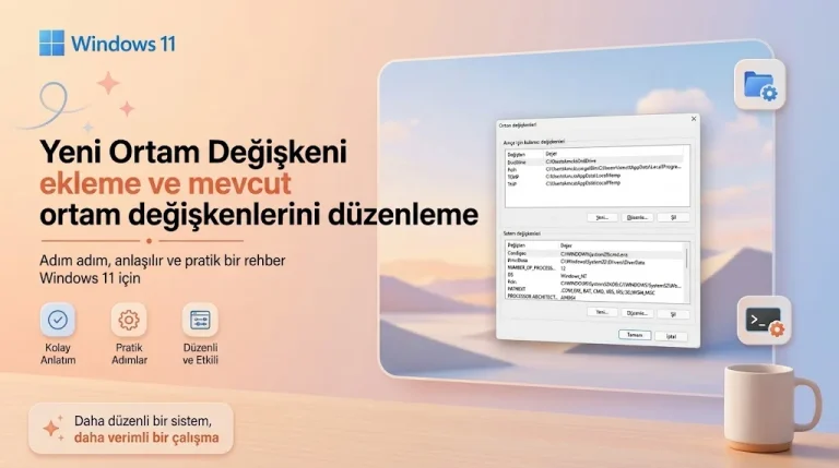 Windows 11 ortam Değişkenlerini Ayarlama
