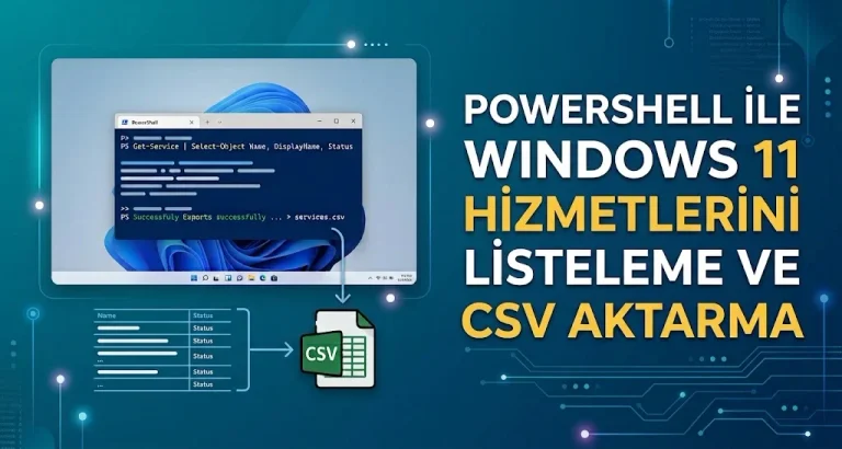 powershell ile hizmetleri listeleme
