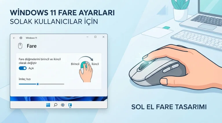 Windows 11 Fare Ayarlarını Solak Kullanıcılar İçin Ayarlama